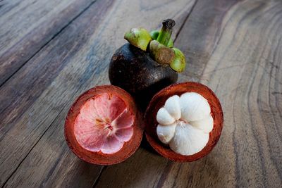 Close-up of fruits on table