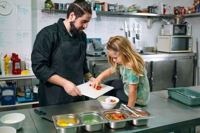Chef preparing food at home