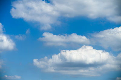 Low angle view of clouds in blue sky