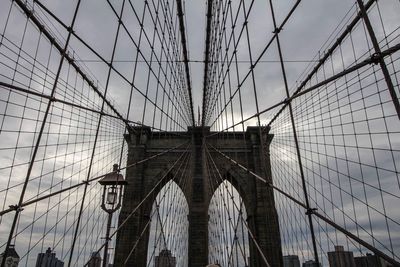 Low angle view of suspension bridge