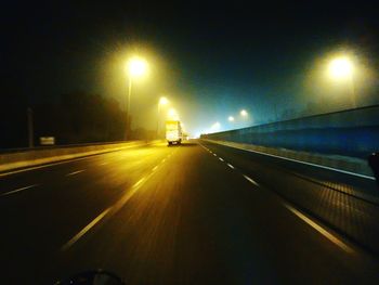 Empty road at night