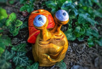 High angle view of sculpture