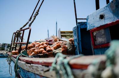 Old rotten boat in the harbour