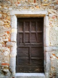 Close-up of metal door