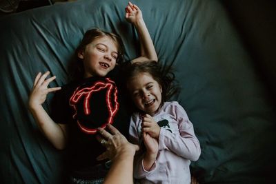 Mother and daughter at home