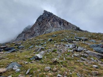 Scenic view of rocky mountains against sky
