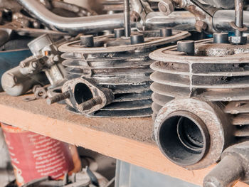 Close-up of rusty machine part