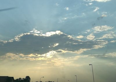 Low angle view of sky at sunset