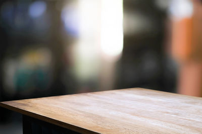 Close-up of empty table