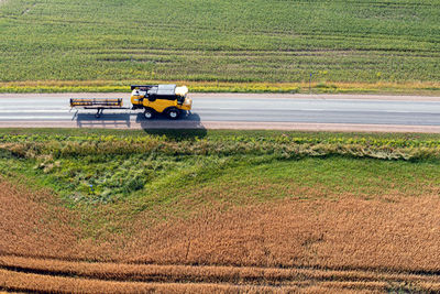 Tractor on agricultural field