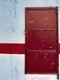 Closed door of old building
