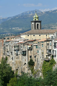 Panorama of sant'agata de' goti, a medieval village in campania region, italy.