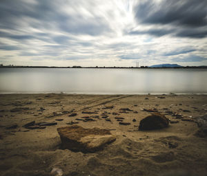 Scenic view of beach against sky