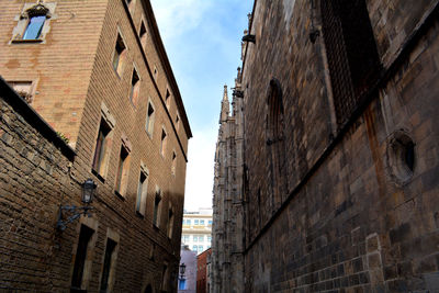 Low angle view of  santa eulalia cathedral barcelona against sky