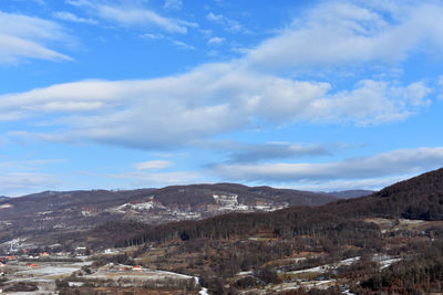 Scenic view of mountains against sky