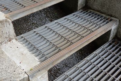 High angle view of railroad tracks