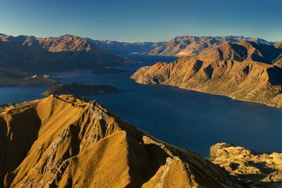 Panoramic view of snowcapped mountains against sky