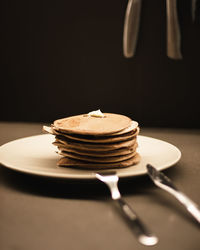 Close-up of coffee in plate on table