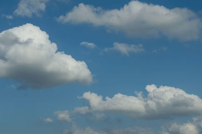 Low angle view of clouds in blue sky