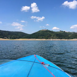 Boat sailing in sea