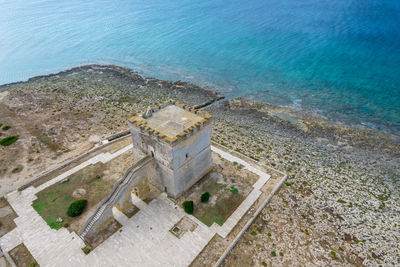 High angle view of beach