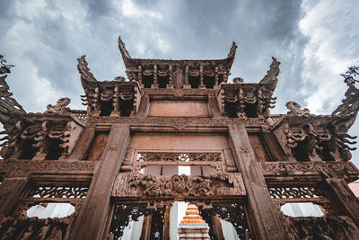 Low angle view of temple against sky