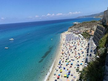 High angle view of beach against sky