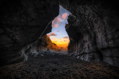 Scenic view of orange sky during sunset