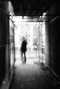 People walking in tunnel