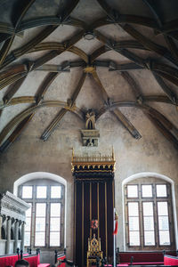 Low angle view of building interior