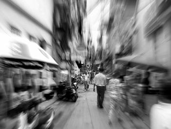 Blurred motion of city street