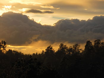 Scenic view of landscape against cloudy sky