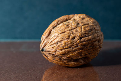 Close-up of walnut on table