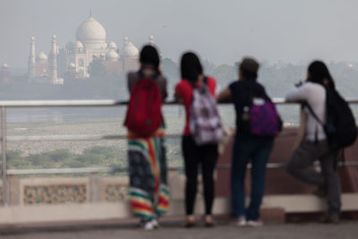 People walking in temple