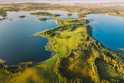 High angle view of beach