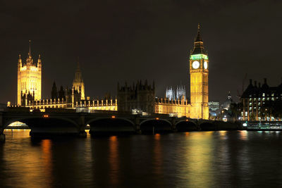 Big ben and westminster night view, london, england
