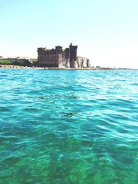 View of sea against clear sky