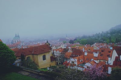 High angle shot of townscape