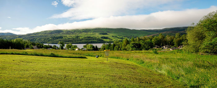 Scenic view of field against sky