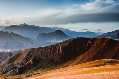 Scenic view of mountains against sky