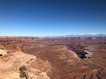 Scenic view of dramatic landscape against clear sky