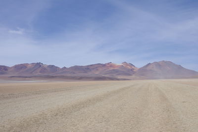 Scenic view of desert against sky