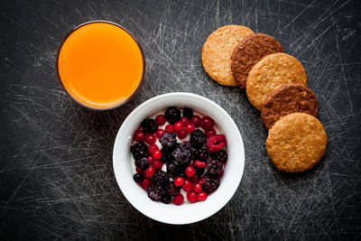 Close-up of food against black background