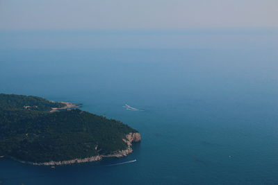 High angle view of sea against sky