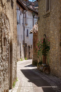 Footpath amidst old building