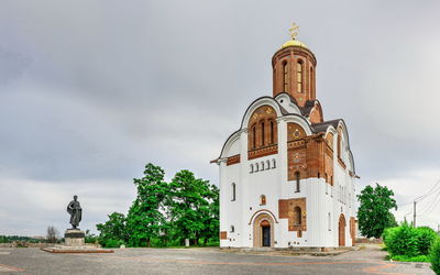 Georgiyivska or heorhiyivska church in the city of bila tserkva, ukraine, on a cloudy summer day