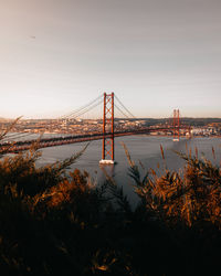 View of suspension bridge against sky