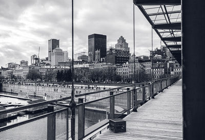 Bridge over river in city