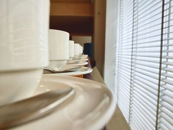 Close-up of empty plate on table at home