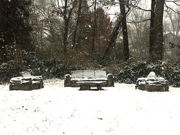 Scenic view of snow covered landscape